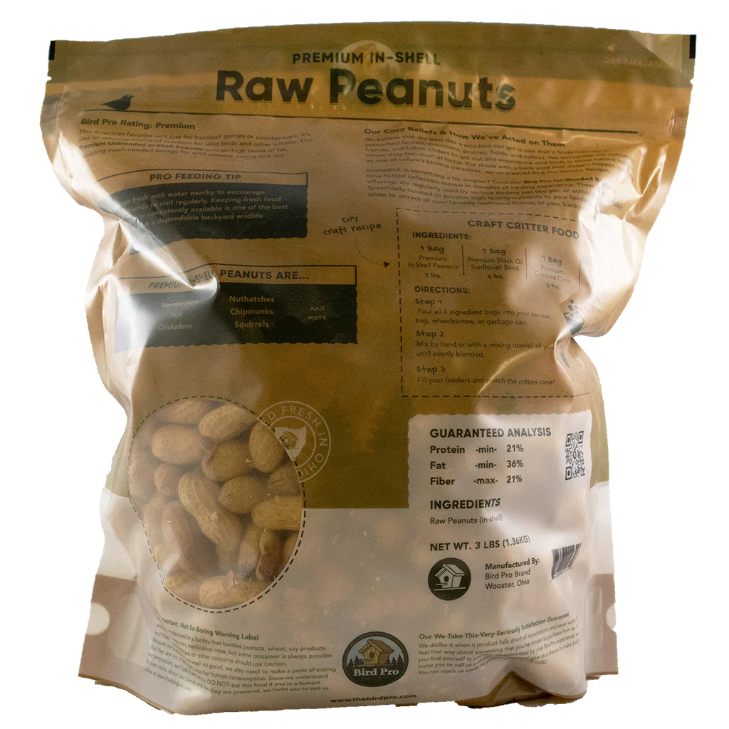 Bird Pro Premium Raw Peanuts In-Shell (3 lb) - Image 2