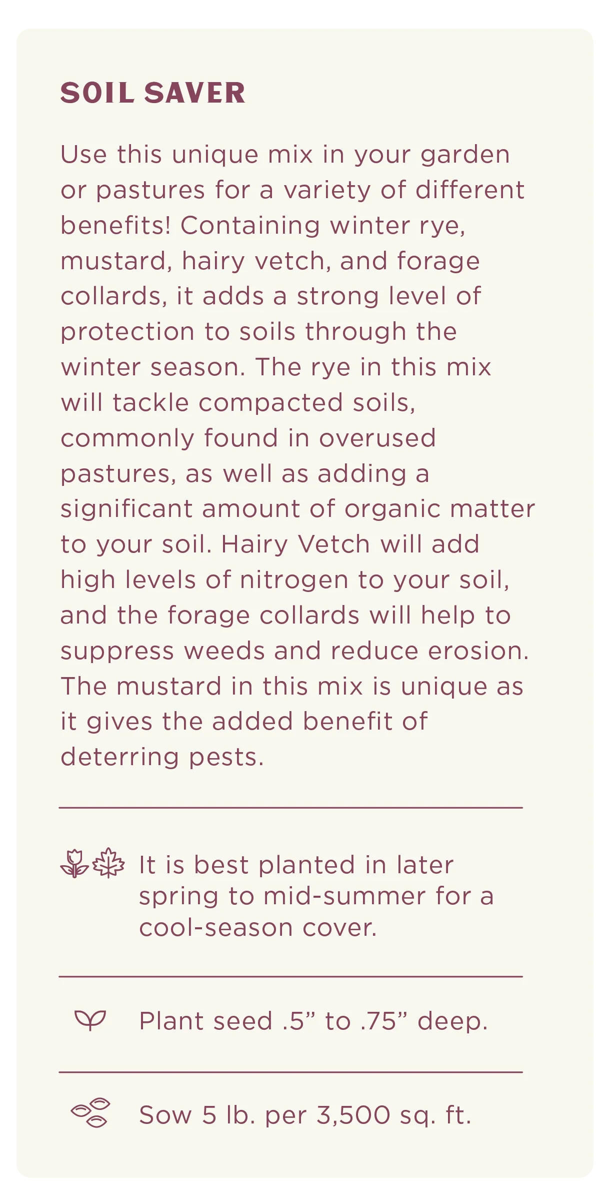 Soil Saver - Cool Season Mix (5 lb.), Cover Crop Seed - Image 2