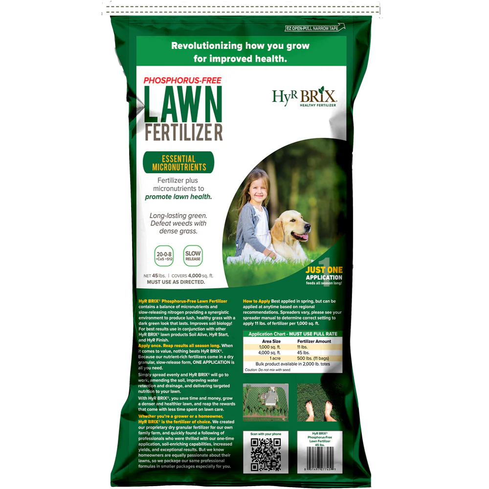 Hyr Brix Lawn P-free Fert 20-0-8 (45 Lb)