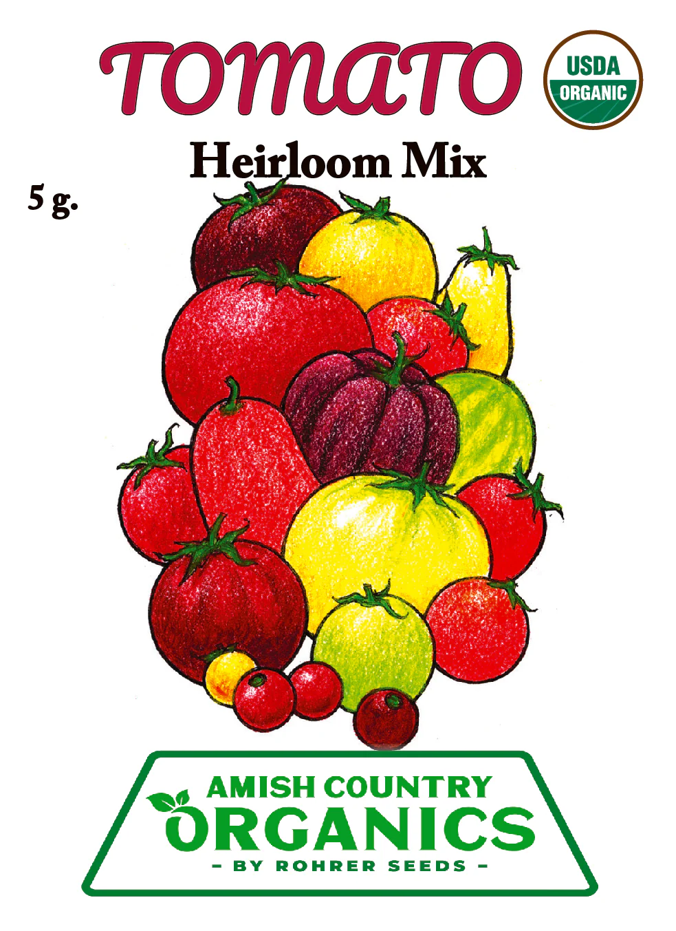 Organic Tomato Seeds — USDA Certified Heirloom Mix (100 seeds) - Image 2