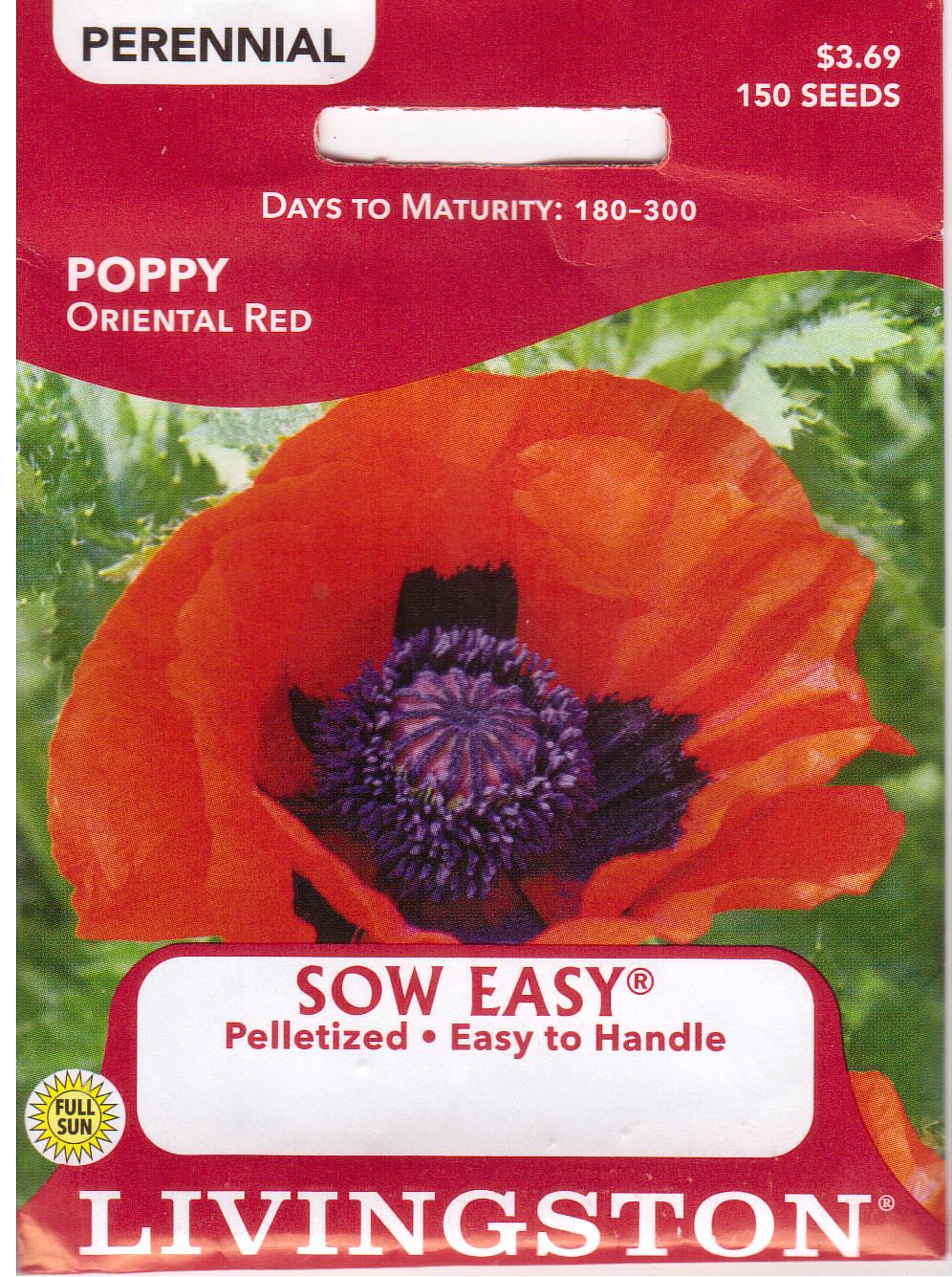 Poppy Oriental Red - Pelletized Seed