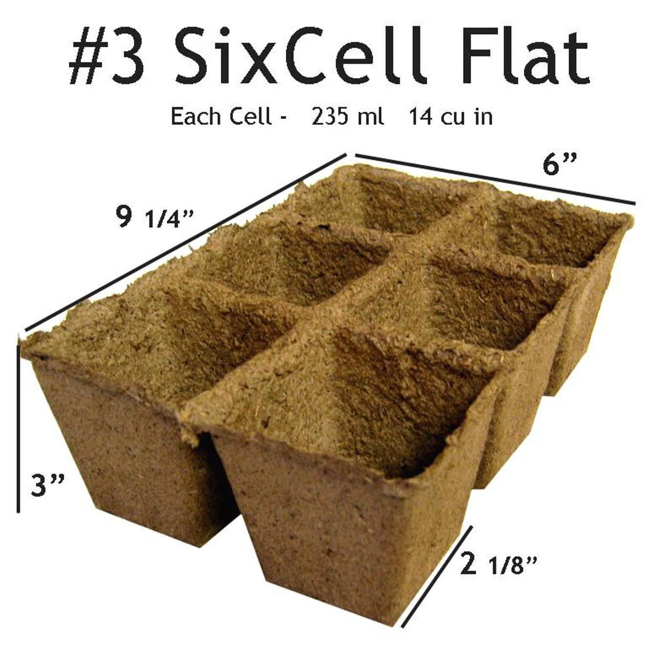 CowPots 6 Cell, 3" Square, (3 Ct) - Image 2