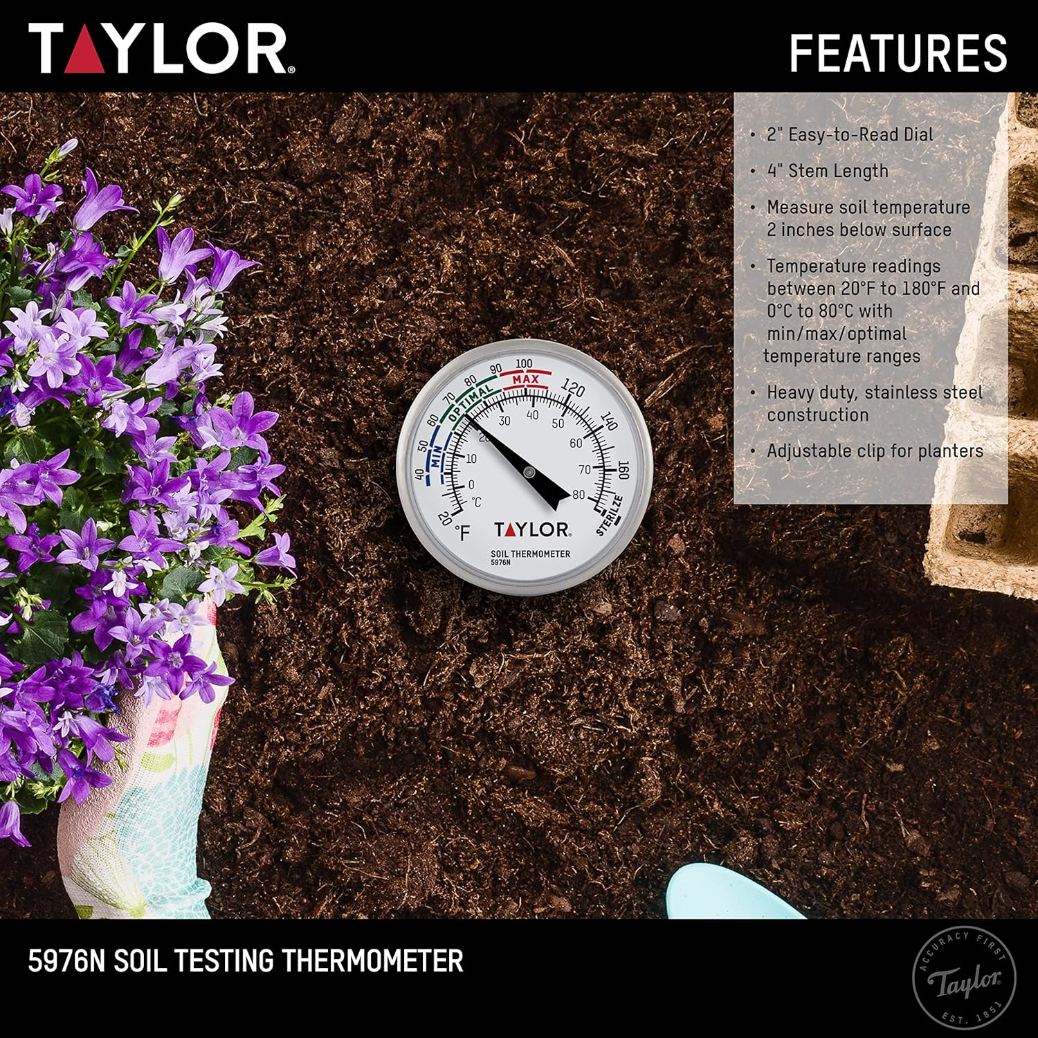 Taylor Indoor & Outdoor Soil Thermometer - Image 6